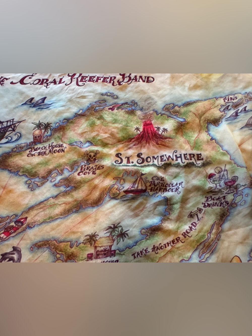 Jimmy Buffett Island Map Print Scarf - Multicolor - Picture 3 of 10